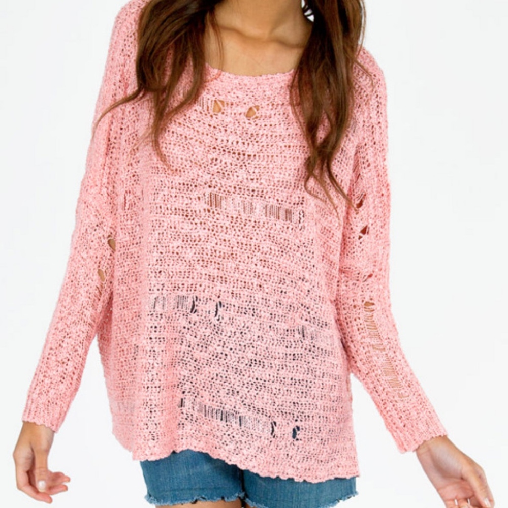 Tobi ‘Getting Knitty’ Distressed Knit Sweater